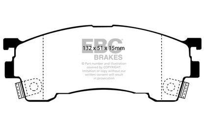 EBC Front Greenstuff Pads for Ford Probe 2.0 BHP 1994 DP2971