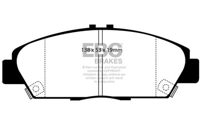 EBC Front Yellowstuff Pads for Honda Accord CE7 1.8 BHP 1996 DP4975R