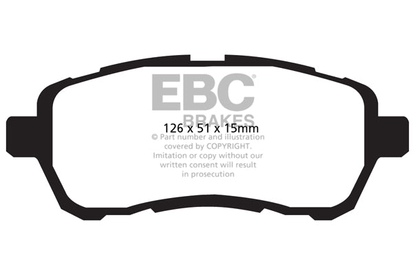 EBC Front Yellowstuff Pads for Mazda 2 1.3 BHP 2007 DP42003R