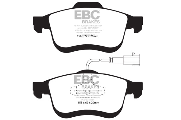 EBC Front Greenstuff Pads for Fiat Doblo 1.4 BHP 2010 DP22010