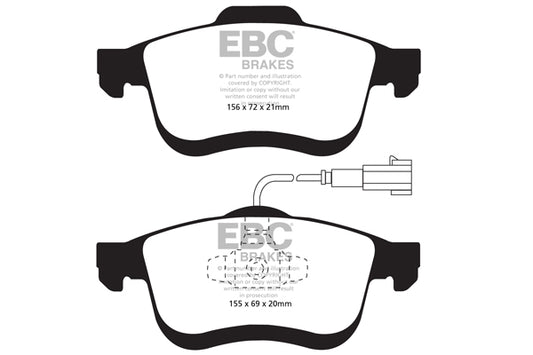EBC Front Greenstuff Pads for Fiat Doblo 1.4 BHP 2010 DP22010