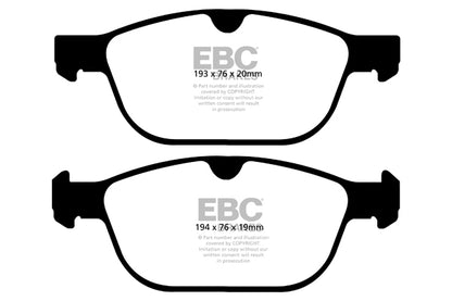 EBC Front Greenstuff Pads for Volvo XC60 2.0 T 200BHP 2010 DP62018