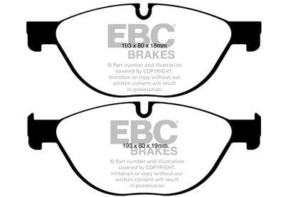 EBC Front Greenstuff Pads for BMW 5 Series (GT F07) 520 2.0 TD BHP 2012 DP22019