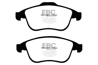 EBC Front Greenstuff Pads for Renault Clio Mk4 RS 1.6 T 200BHP 2012 DP22024