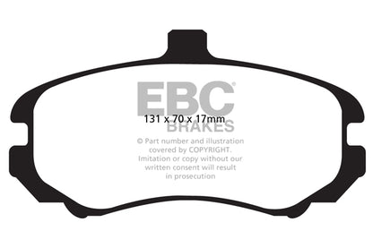 EBC Front Greenstuff Pads for Hyundai Elantra 1.6 BHP 2003 DP22028