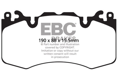 EBC Front Yellowstuff Pads for Land Rover Defender 90 L663 2.0 T 300BHP 2020 DP42064R