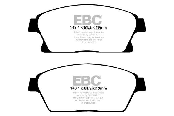 EBC Front Yellowstuff Pads for Opel Astra (J) 1.4 86BHP 2009 DP42067R