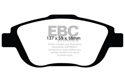 EBC Front Greenstuff Pads for Citroen C3 Mk2 1.6 BHP 2009 DP22073