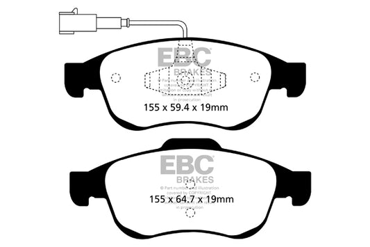 EBC Front Yellowstuff Pads for Alfa Romeo Giulietta (940) 1.4 T 105BHP 2011 DP42078R