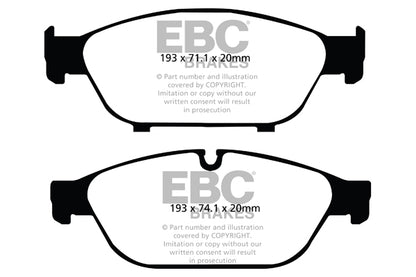 EBC Front Yellowstuff Pads for Audi A6 allroad quattro C7 3.0 SC 310BHP 2012 DP42086R