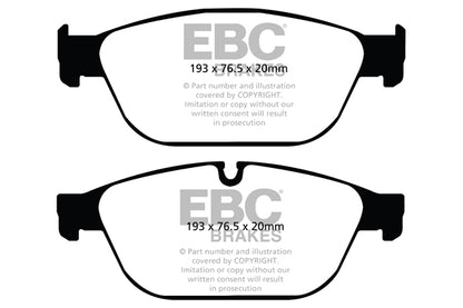 EBC Front Redstuff Pads for Audi A8 quattro D4/4H 4.0 Twin T 420BHP 2012 DP32087C