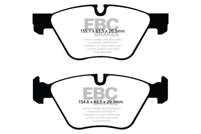 EBC Front Yellowstuff Pads for BMW 5 Series (F10) 518 2.0 TD BHP 2013 DP42088R