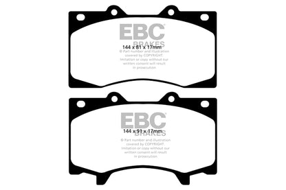 EBC Front Greenstuff Pads for Nissan Patrol Y62 5.6 BHP 2010 DP62125