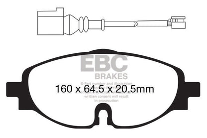 EBC Front Redstuff Pads for Audi A3 8V 1.4 T Hybrid 204BHP 2014 DP32150C