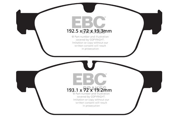 EBC Front Yellowstuff Pads for Mercedes GLE Class (W166) GLE500 435BHP 2015 DP42156R