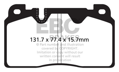EBC Front Redstuff Pads for Audi A6 C7/4G 1.8 T 190BHP 2014 DP32168C