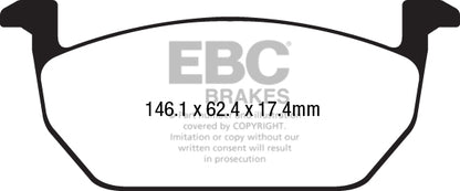 EBC Front Greenstuff Pads for Audi A1 GB 1.0 T 25 95BHP 2020 DP22225