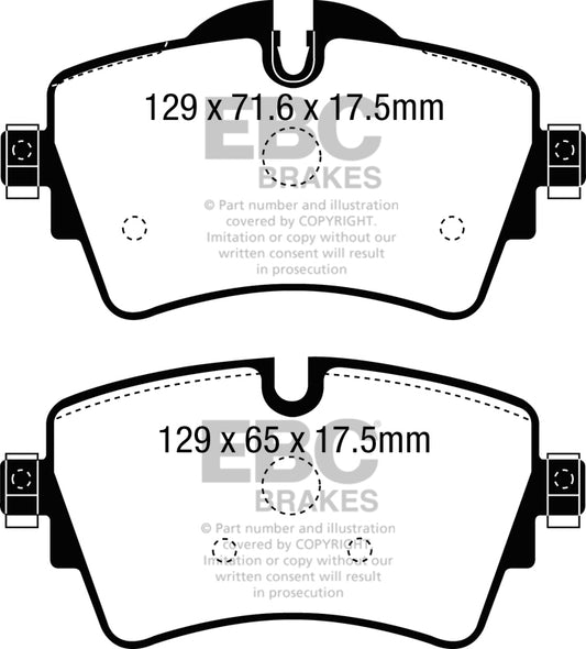 EBC Front Yellowstuff Pads for BMW 2 Series (F45 Active Tourer) 216 1.5 TD 115BHP 2014 DP42227R