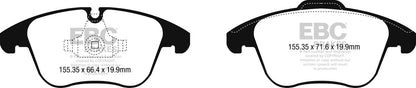 EBC Front Greenstuff Pads for Jaguar XE 2.0 T 200BHP 2015 DP22252