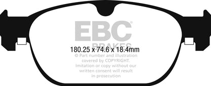 EBC Front Greenstuff Pads for Volvo XC60 (2nd Gen) T4 2.0 T 190BHP 2017 DP62260