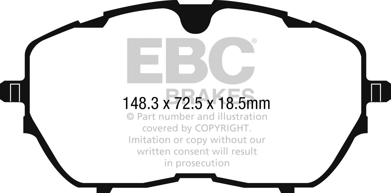 EBC Front Yellowstuff Pads for Peugeot 308 1.6 T 205BHP 2015 DP42265R