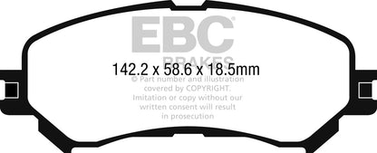EBC Front Greenstuff Pads for Renault Espace Mk5 1.6 T 200BHP 2015 DP22272