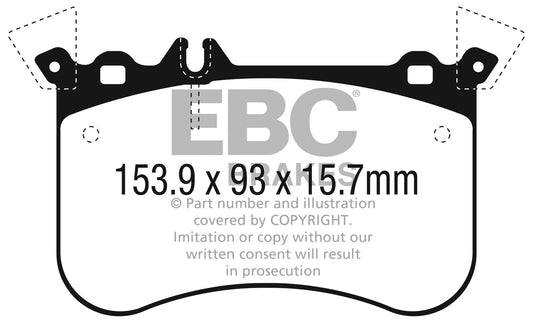 EBC Front Bluestuff NDX Pads for Mercedes A Class (W176) A45 AMG 2.0 Twin T 360BHP 2013 DP52311NDX