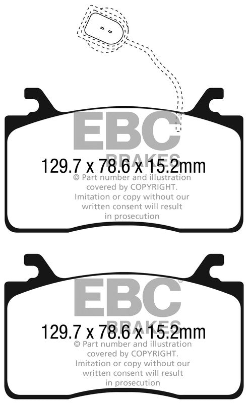 EBC Front Yellowstuff Pads for Alfa Romeo Giulia (952) Q4 2.0 T 280BHP 2017 DP42325R