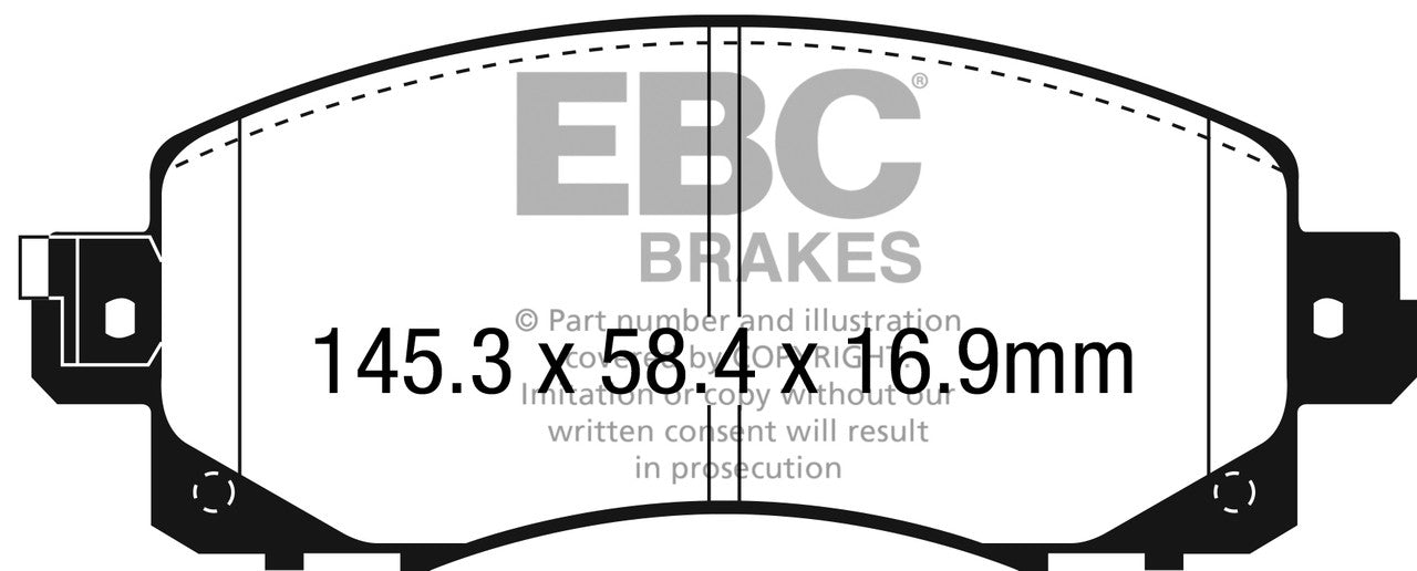 EBC Front Greenstuff Pads for Subaru Forester 2.0 150BHP 2019 DP22330