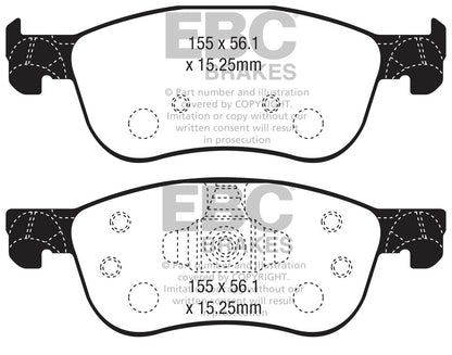 EBC Front Yellowstuff Pads for Ford Fiesta Mk8 1.0 T 100BHP 2017 DP42353R
