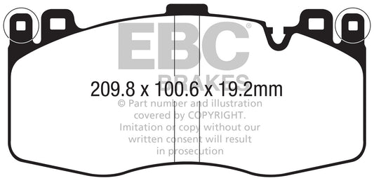 EBC Front Bluestuff NDX Pads for BMW X5 M (F85) 4.4 Twin T 575BHP 2015 DP52370NDX