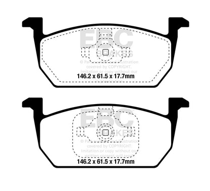 EBC Front Yellowstuff Pads for Audi A1 GB 1.0 T 25 95BHP 2020 DP42374R