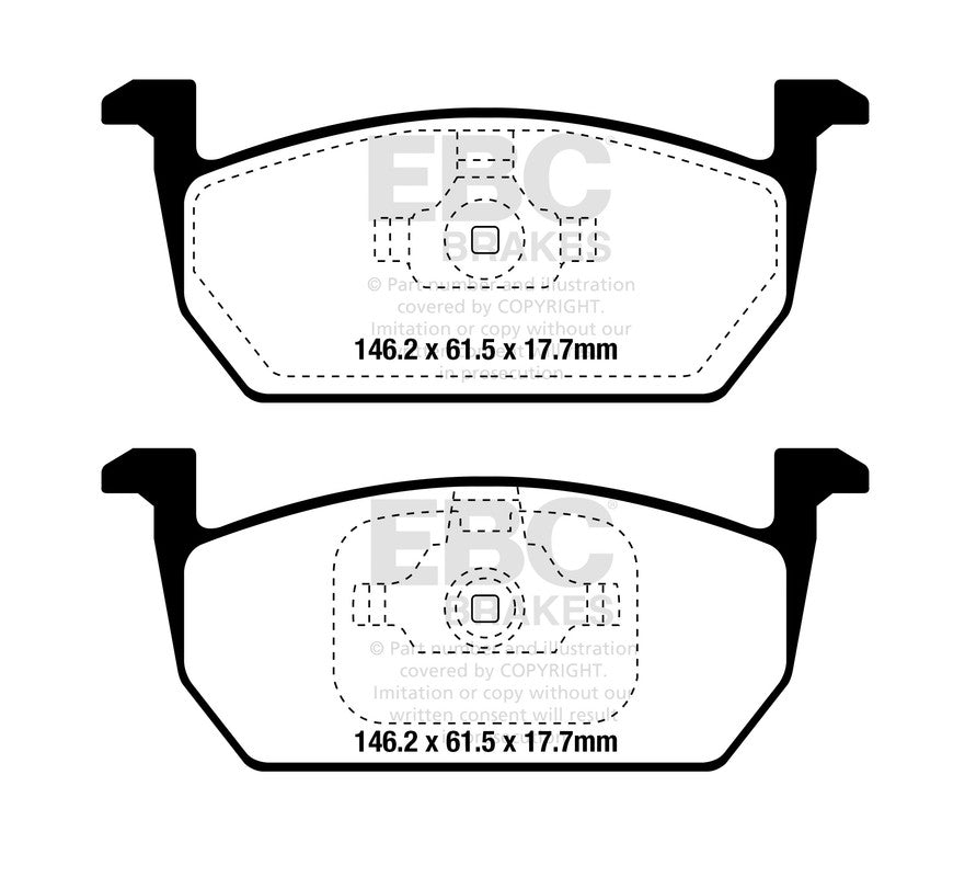 EBC Front Greenstuff Pads for Audi A1 GB 1.0 T 25 95BHP 2020 DP22374