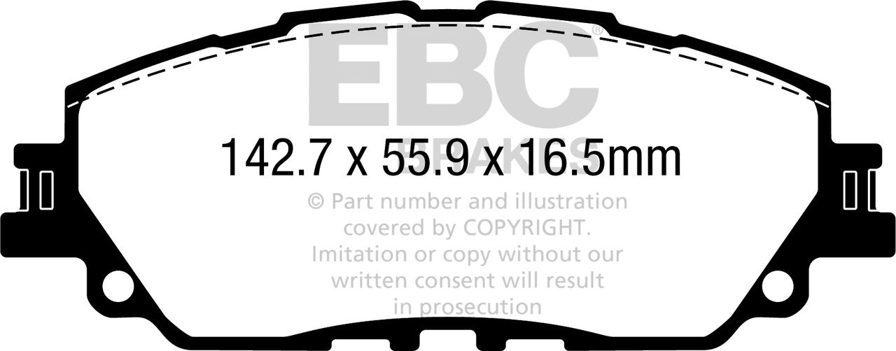 EBC Front Greenstuff Pads for Toyota Camry 2.5 Hybrid BHP 2019 DP22378