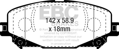 EBC Front Greenstuff Pads for Renault Captur (2nd Gen) 1.6 Hybrid 160BHP 2020 DP22382