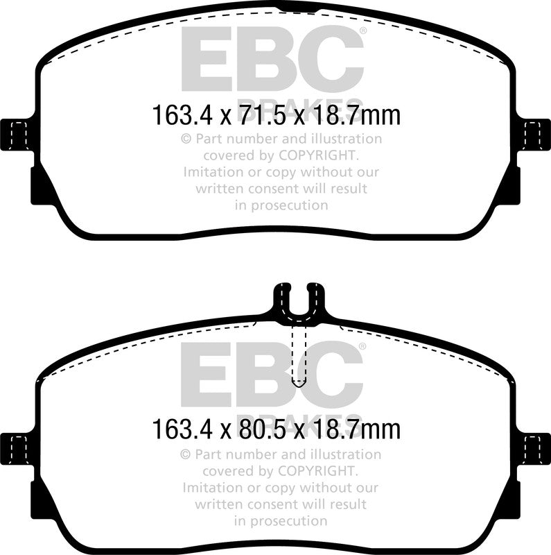 EBC Front Bluestuff NDX Pads for Mercedes A Class (W177) A160 1.3 T 107BHP 2018 DP52390NDX