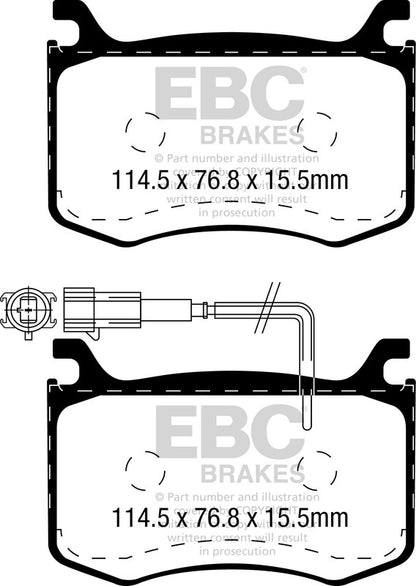 EBC Front Greenstuff Pads for Alfa Romeo Giulia (952) 2.0 T 200BHP 2016 DP22392