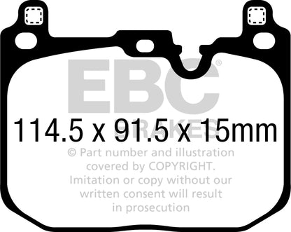 EBC Front Greenstuff Pads for BMW 1 Series (F40) 116 1.5 T 107BHP 2020 DP22393