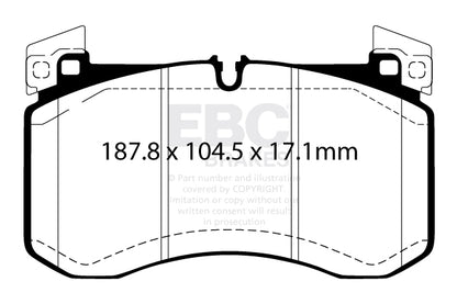 EBC Front Greenstuff Pads for Mercedes GLE Class W167 GLE350de 4Matic 1.9 TD Hybrid 381BHP 2019 DP62409