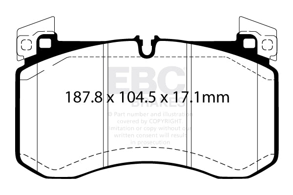 EBC Front Yellowstuff Pads for Mercedes GLE Class W167 GLE350de 4Matic 1.9 TD Hybrid 381BHP 2019 DP42409R