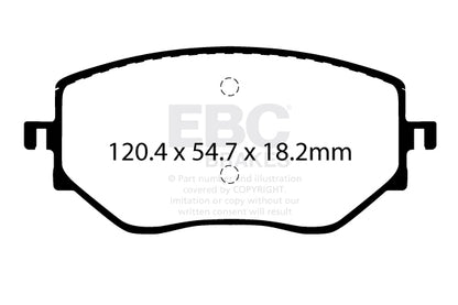 EBC Front Greenstuff Pads for Nissan Micra (K14) 1.0 T 100BHP 2019 DP22422