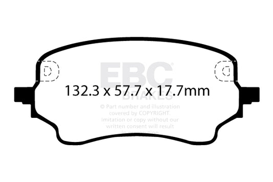 EBC Front Greenstuff Pads for Ford Puma Mk2 1.0 T 95BHP 2020 DP22441