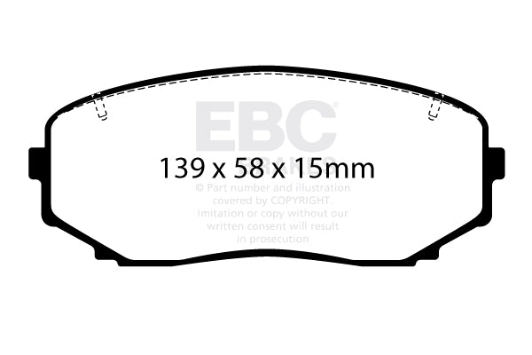 EBC Front Yellowstuff Pads for Mazda CX5 (2nd Gen) 2.2 TD 184BHP 2018 DP42463R