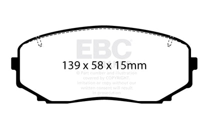 EBC Front Greenstuff Pads for Mazda CX5 (2nd Gen) 2.2 TD 184BHP 2018 DP62463