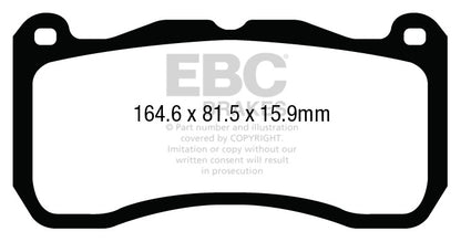 EBC Front Bluestuff NDX Pads for Ford Mustang (5th Generation) Shelby 5.8 SC GT500 662BHP 2013 DP53013NDX