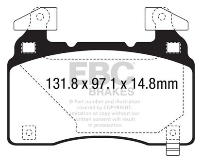 EBC Front Yellowstuff Pads for Opel Insignia Country Tourer 2.0 Twin TD 210BHP 2017 DP43028R