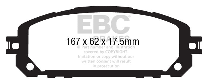 EBC Front Yellowstuff Pads for Jeep Cherokee 2.0 T 272BHP 2019 DP43030R