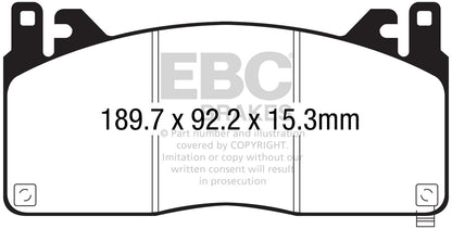 EBC Front Bluestuff NDX Pads for Ford Mustang (6th Generation) Shelby GT350 5.2 533BHP 2016 DP53055NDX