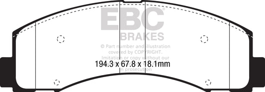 EBC Front Greenstuff Pads for Ford F150 BHP 2018 DP63088