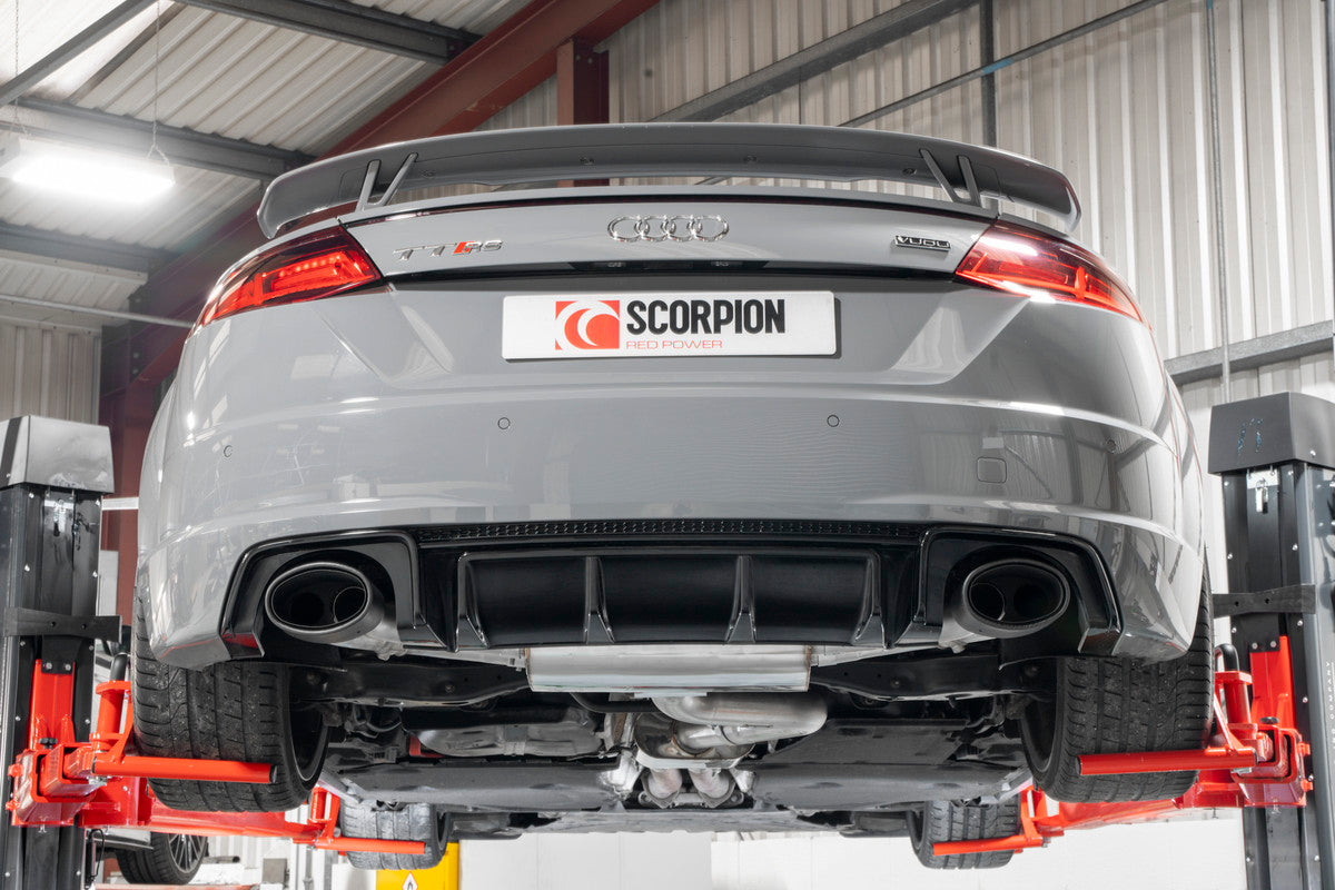 Scorpion Resonated cat/gpf-back system with valves for Audi TTRS MK3 Coupe (GPF and non GPF models) 2017-2023 SAU081CF